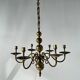 Small golden Dutch chandelier with 6 arms of light