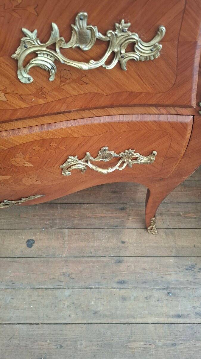 Louis XV style chest of drawers in marquetry