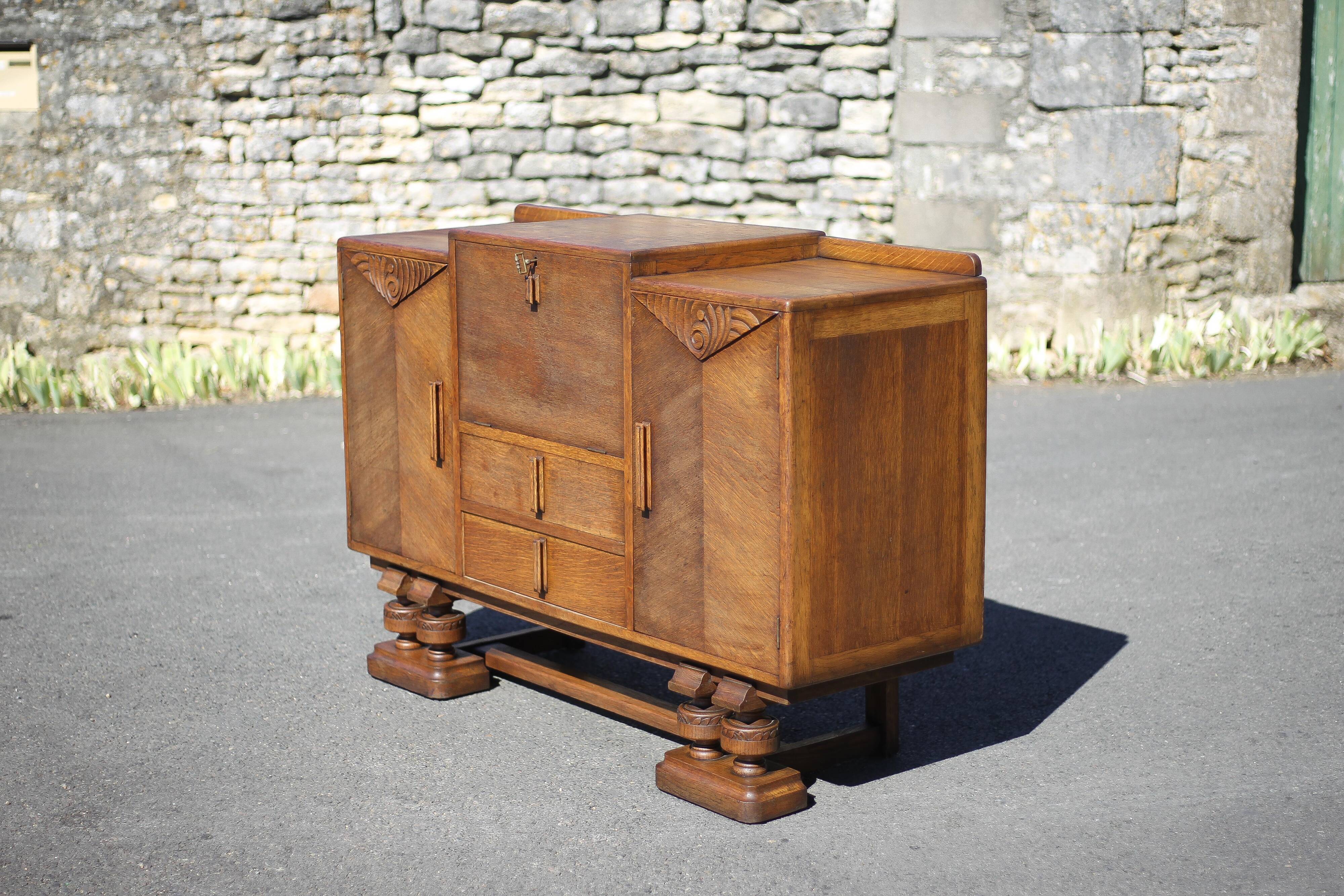 Art Deco sideboard, art deco wooden sideboard, wooden furniture, storage furniture
