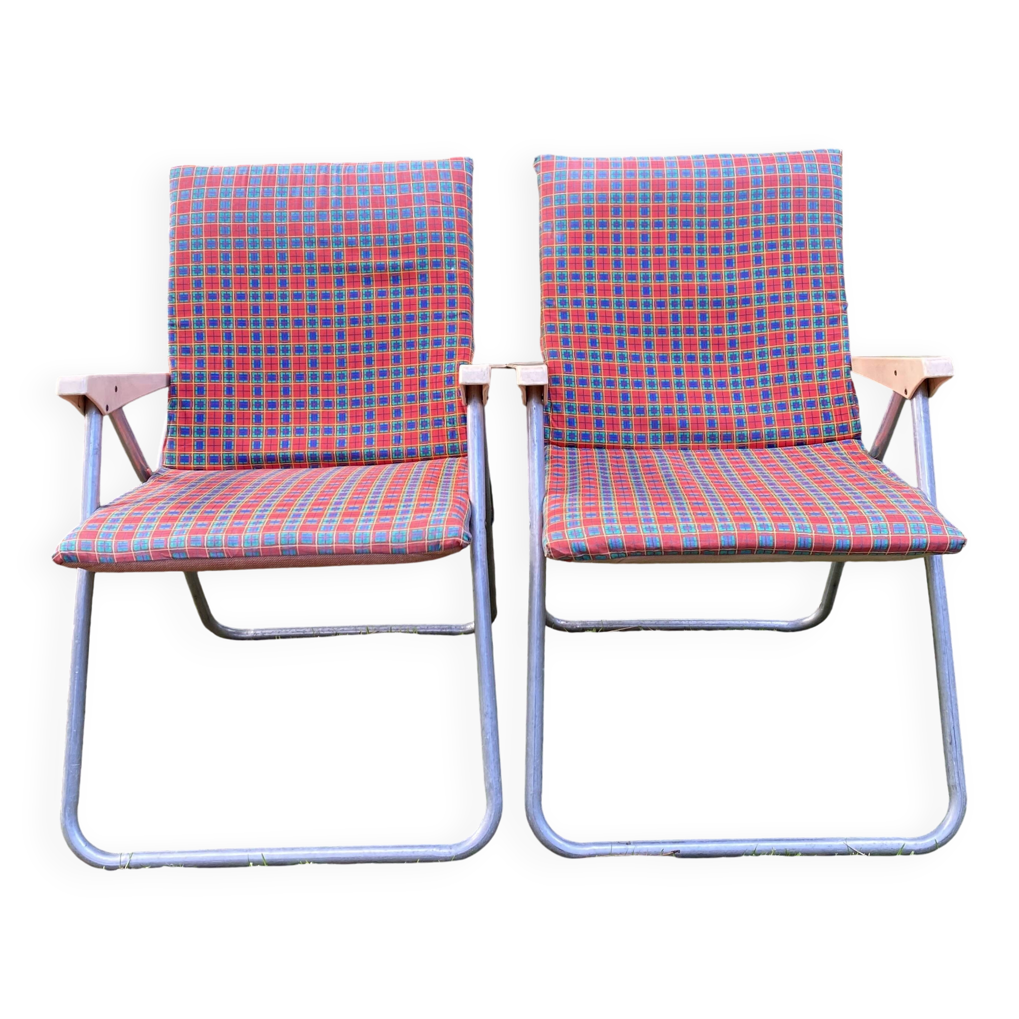 Pair of vintage Kettler Germany folding garden armchairs