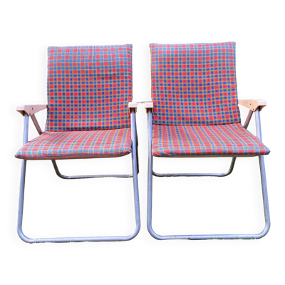 Paire de Fauteuils jardin pliants vintage Kettler Allemagne