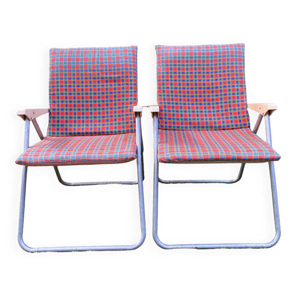 Paire de Fauteuils jardin pliants vintage Kettler Allemagne