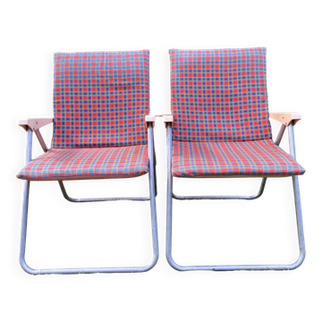 Paire de Fauteuils jardin pliants vintage Kettler Allemagne
