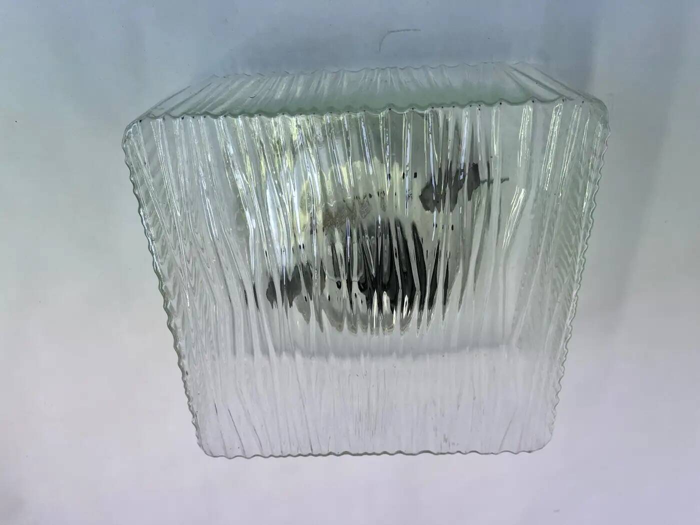 Mid-century glass flush mount or wall light, Czechoslovakia