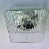 Mid-century glass flush mount or wall light, Czechoslovakia