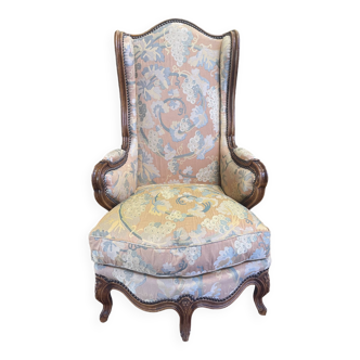 Louis XV style wing chair with 5 feet