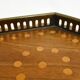 Diamond-shaped wood and brass tray