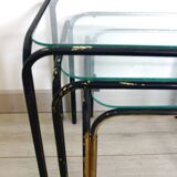 3 Vintage 1970s Nesting Glass Tables