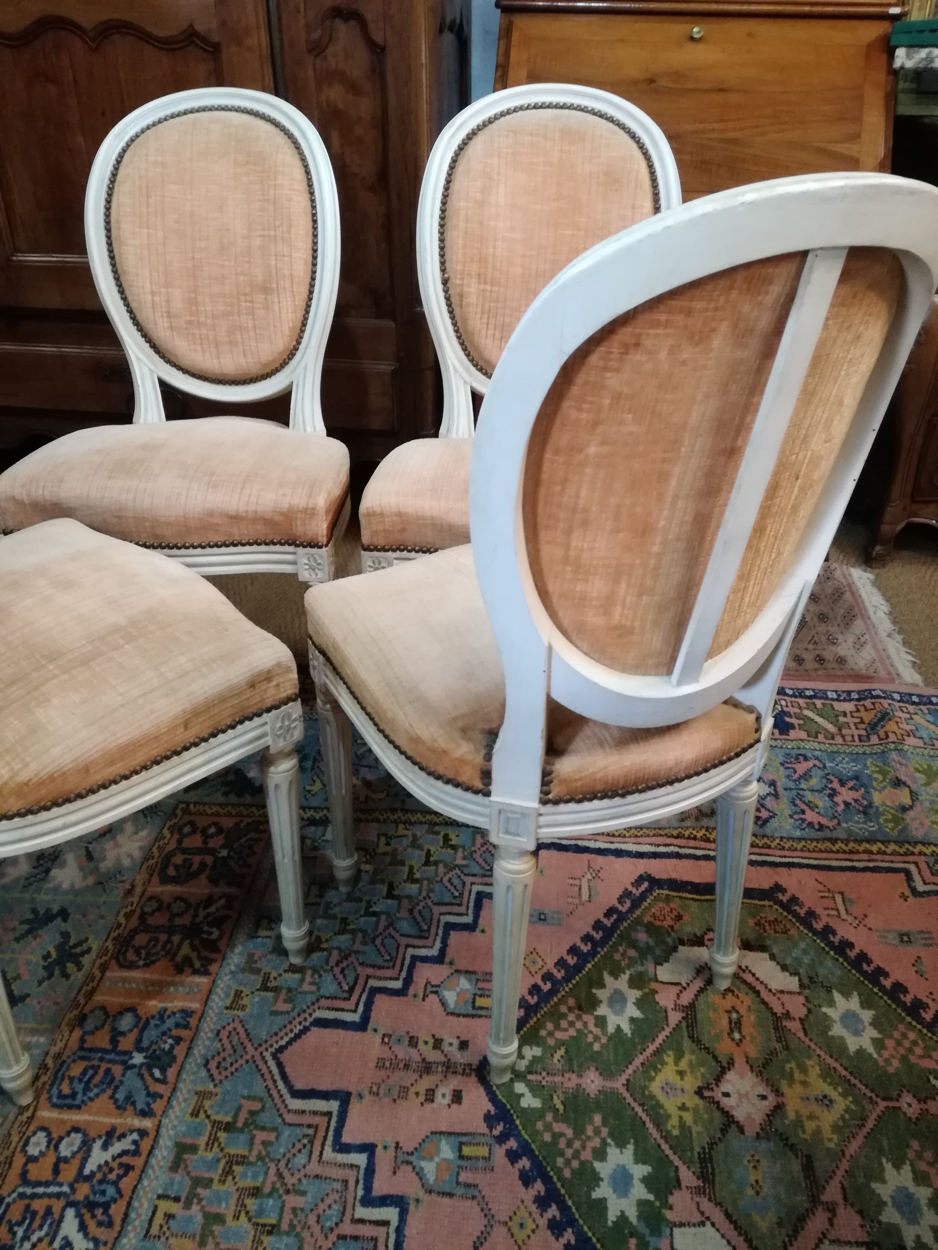 Louis XVI style medallion chairs