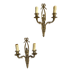 Pair of antique gilt bronze wall lights, Louis XVI style