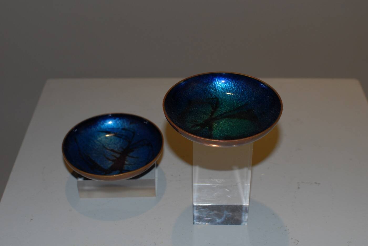 Pair of Scandinavian enamelled copper bowls, Norway, circa 1960.