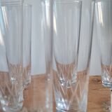 Chiseled crystal champagne flutes