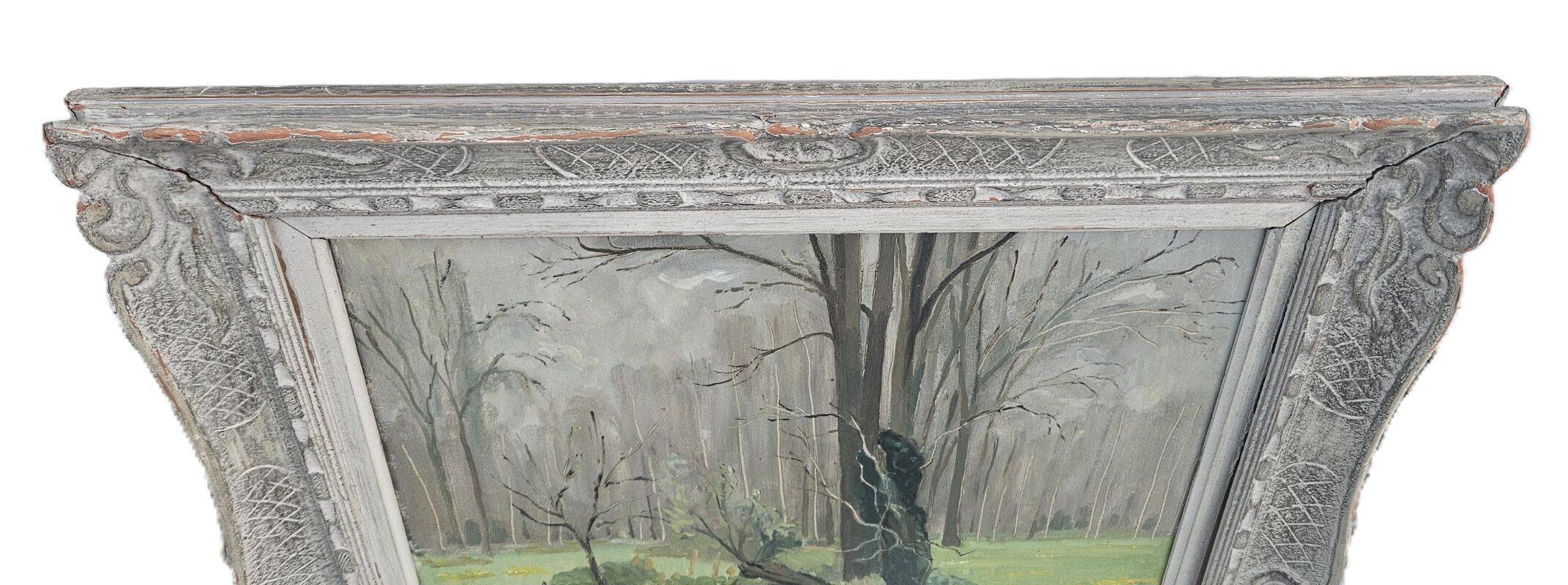 A. Greig - Oil on Isorel Panel on the Bank of a River 1951