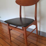 Danish chair in teak and black skai
