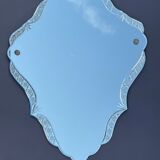 Mirror eventful shape bisauté carved chiseled Venetian mirror of Venice XXth