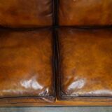 Howard & Son restored leather canapé, width 145 cm
