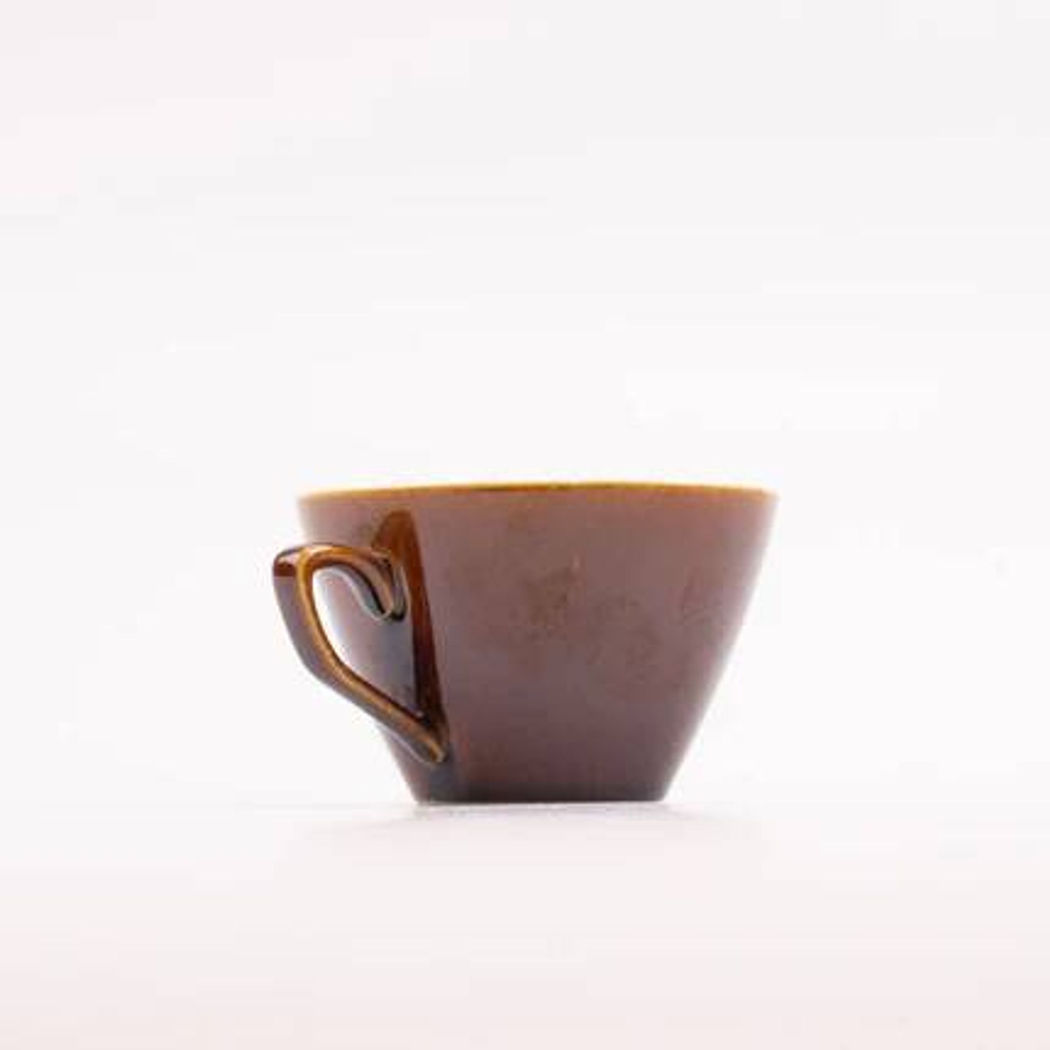 Set of 6 cups and saucers Villeroy & Boch - Bistro model - Brown and white - 1960s