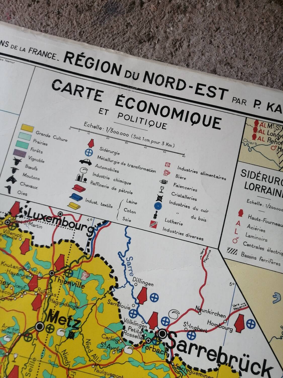 Old school map: France, North-East, Hatier Kaeppelin.