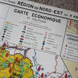 Ancienne carte scolaire : France, Nord-est, Hatier Kaeppelin.