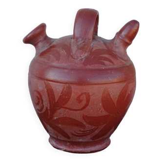 Gargoulette vintage en céramique française rouge