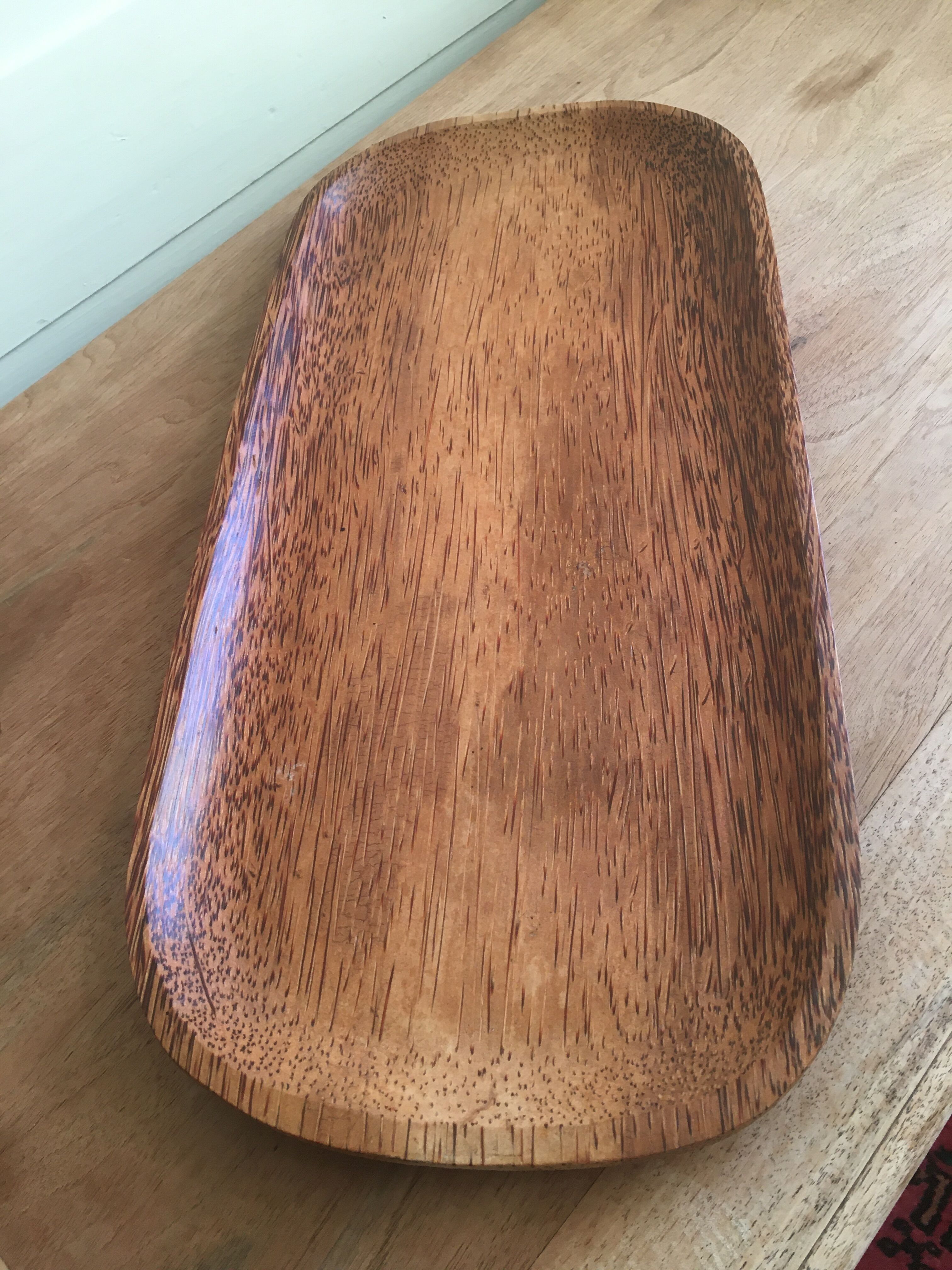 Wooden presentation dish coconut tree