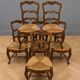 Suite de six chaises provençales en noyer, datant du début du XXe siècle