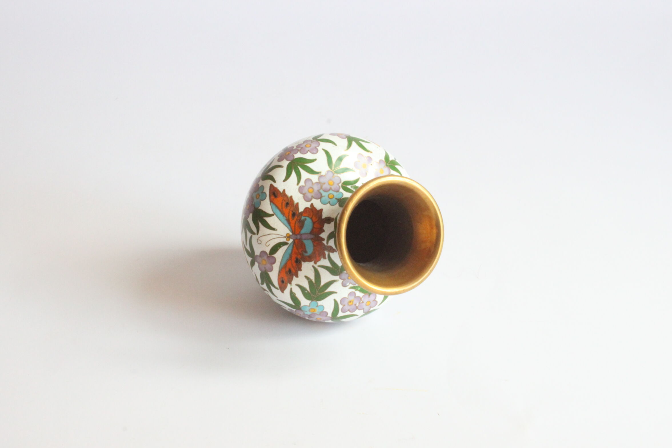 Cloisonné enamel butterfly vase, China 1950s