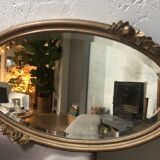 Old golden oval mirror 79x48cm