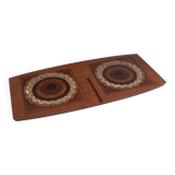 Wyncraft ceramic and teak trivet, England, 1970