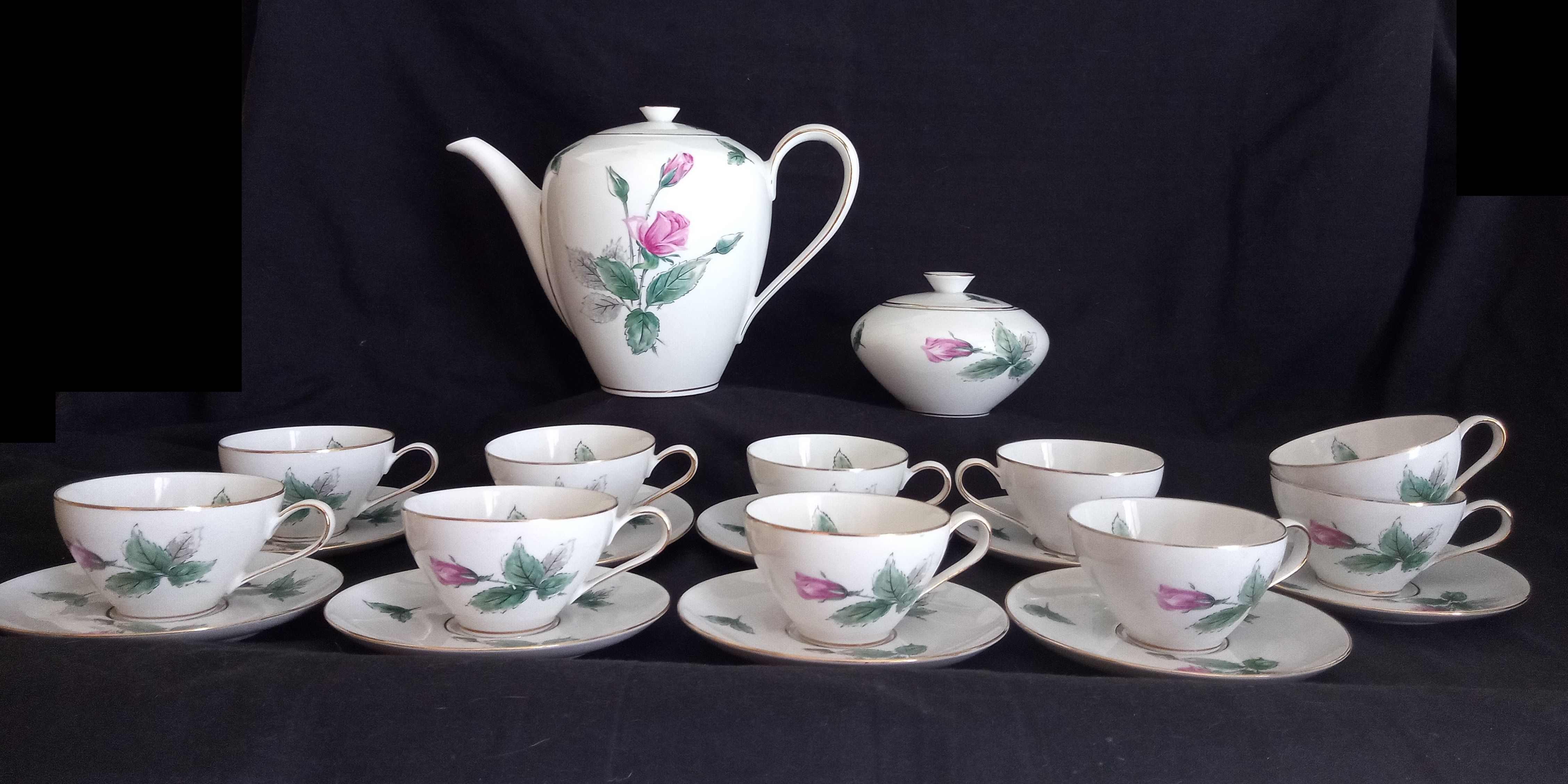 KPM Krister porcelain coffee service for 9 people, Germany