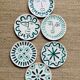 Set of 6 flat plates of French artisanal manufacture vallauris