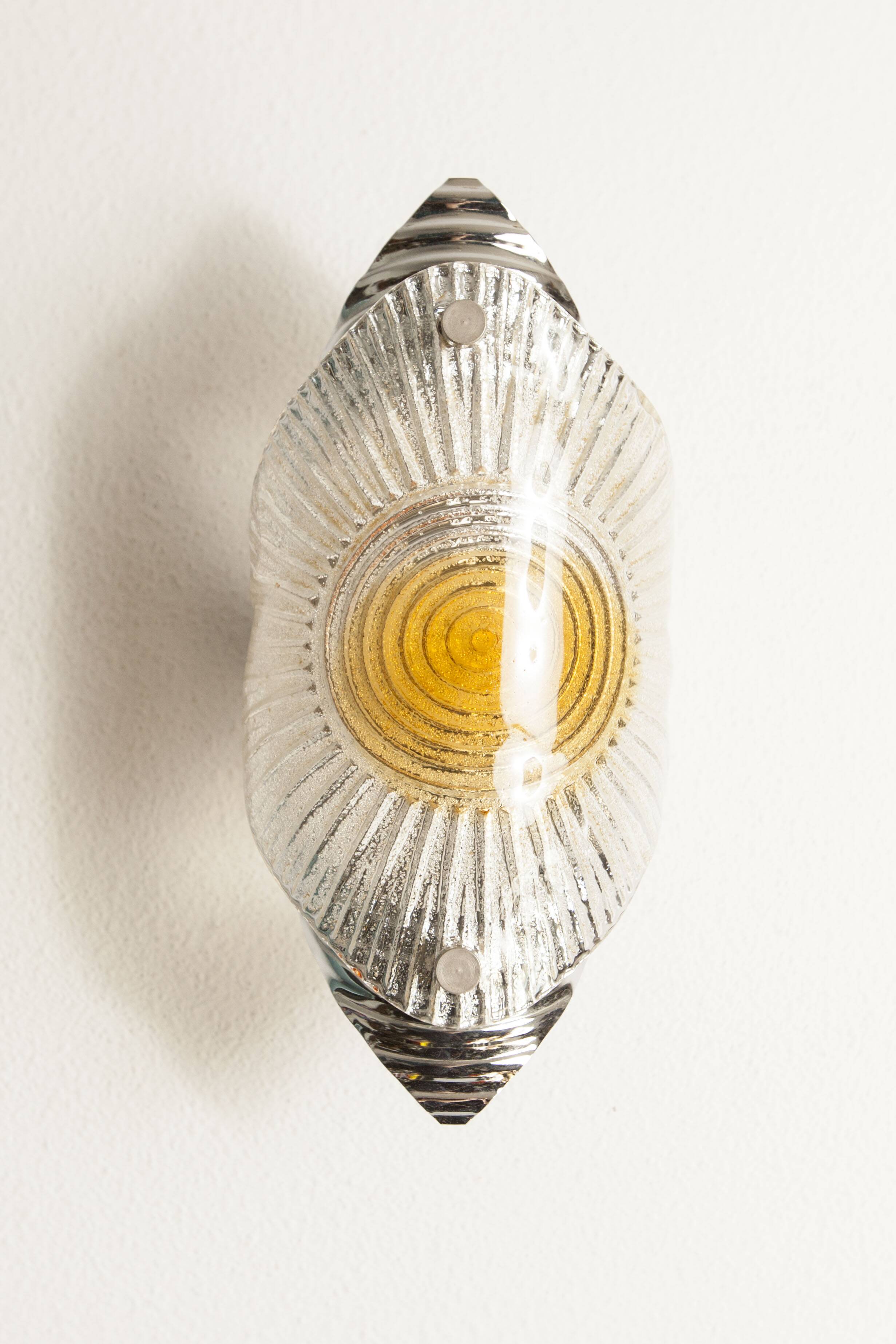 Rare Murano chrome sheet wall light 1960