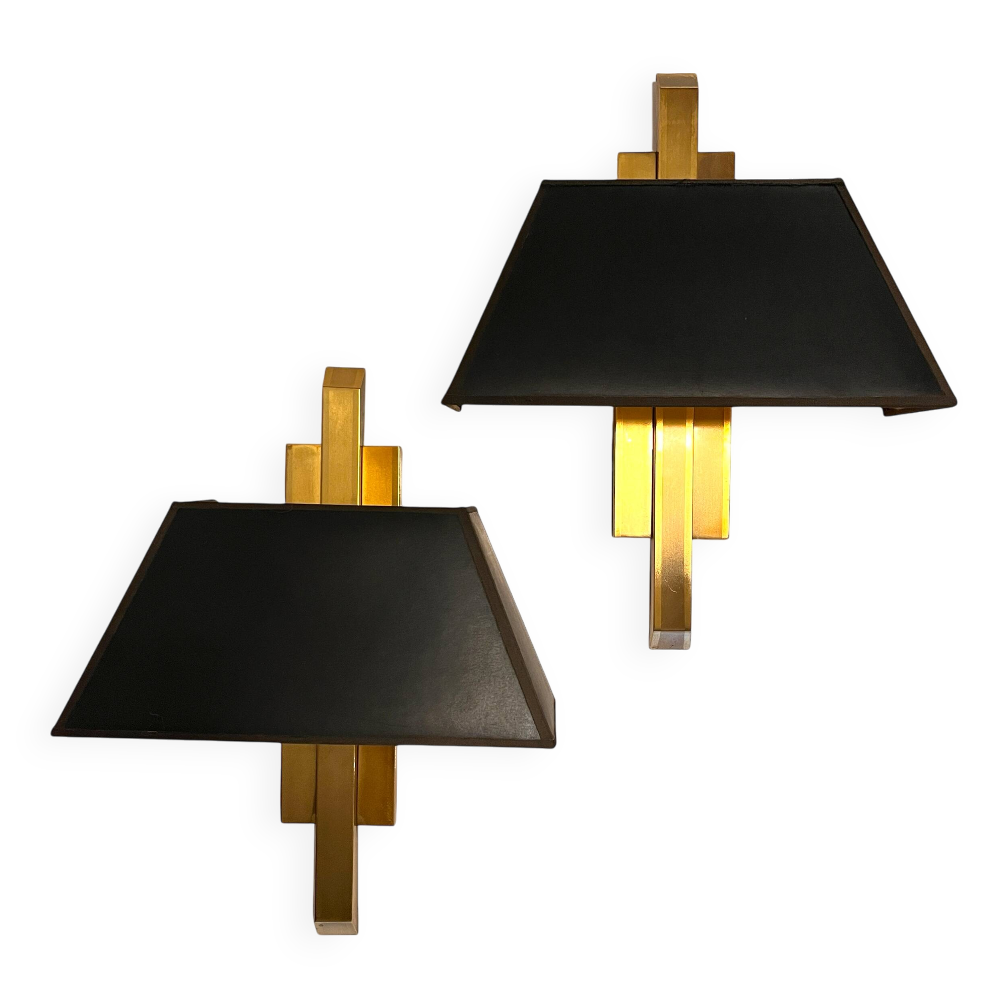 Pair of gilded brass sconces, deknudt