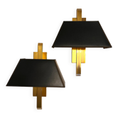 Pair of gilded brass sconces, deknudt