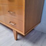 Armoire commode bois et rotin 1960
