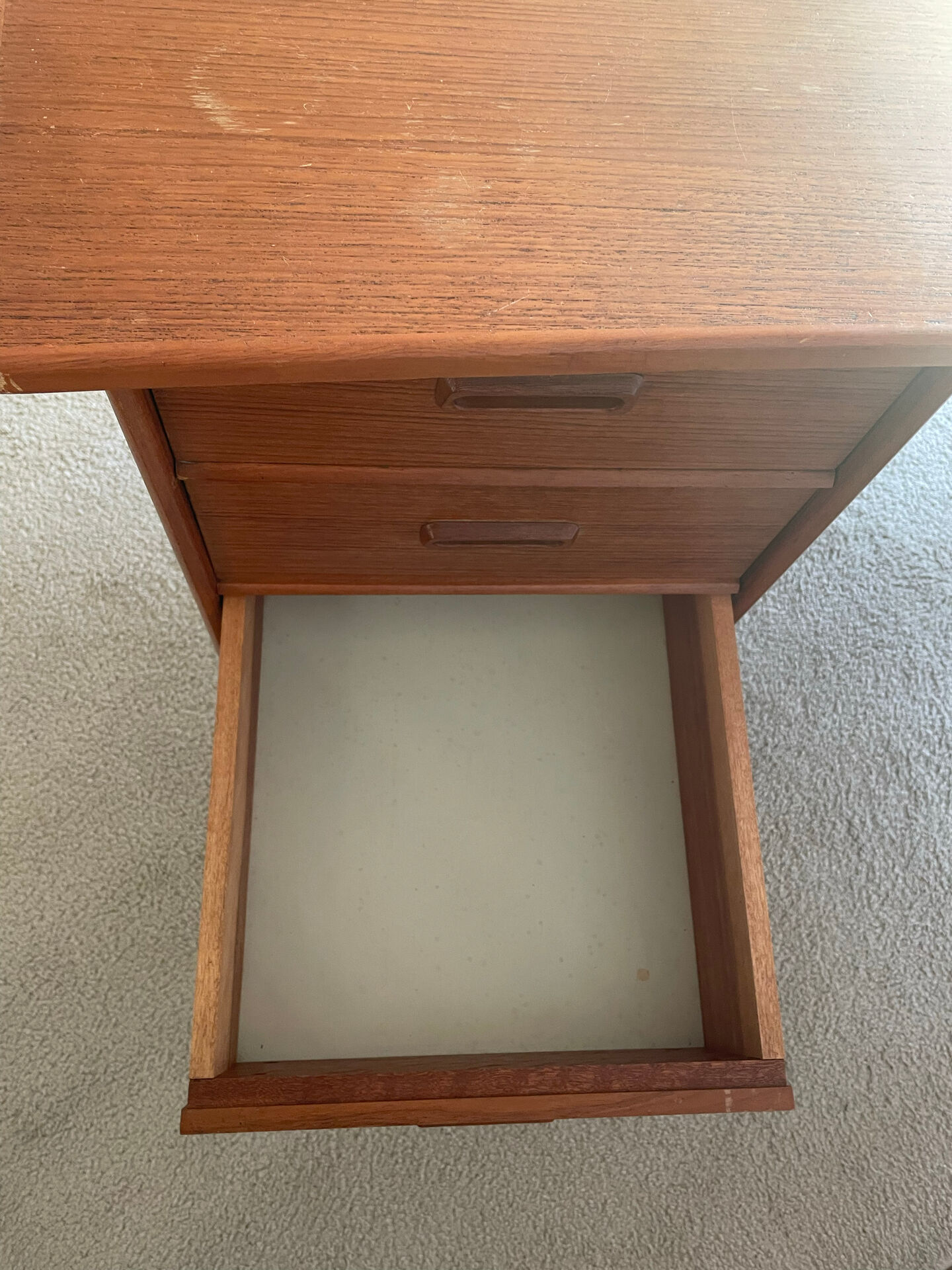 Vintage double-sided Danish teak desk