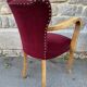 Pair of vintage studded velvet bridge chairs, 1950s
