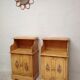 Paire de meubles vintage en bois décor floral