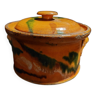 Glazed terracotta covered terrine early 20th century