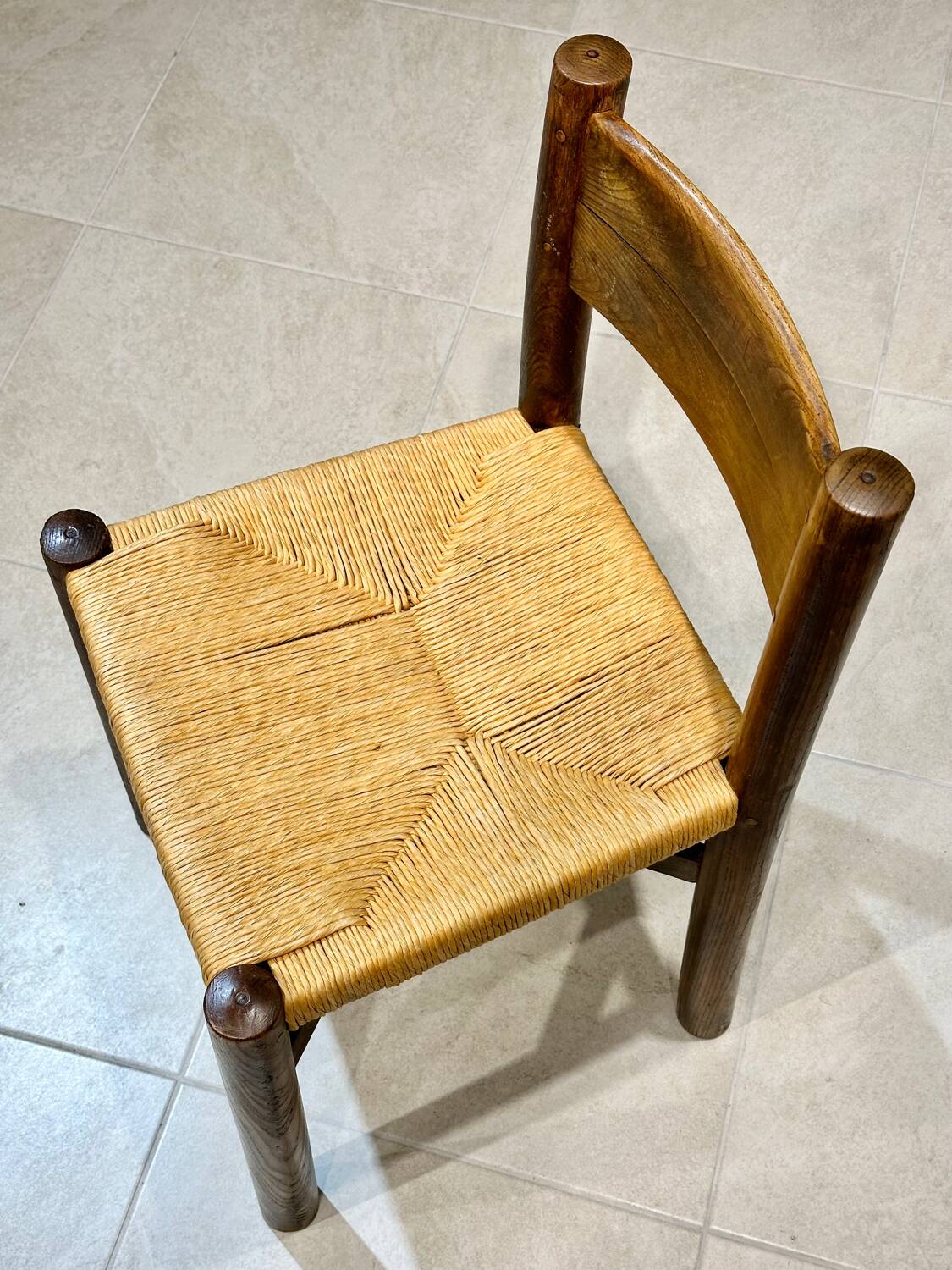 Set of 2 Charlotte Perriand Meribel chairs, in ash, circa 1950, original edition