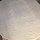 Monogrammed white linen tablecloth