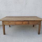 Farmhouse coffee table with solid wood drawer