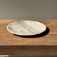 Petrified wood vide poche, circular dish or plate in light beige D25.