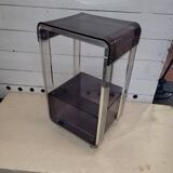 Plexiglas shelf on casters from the 70s