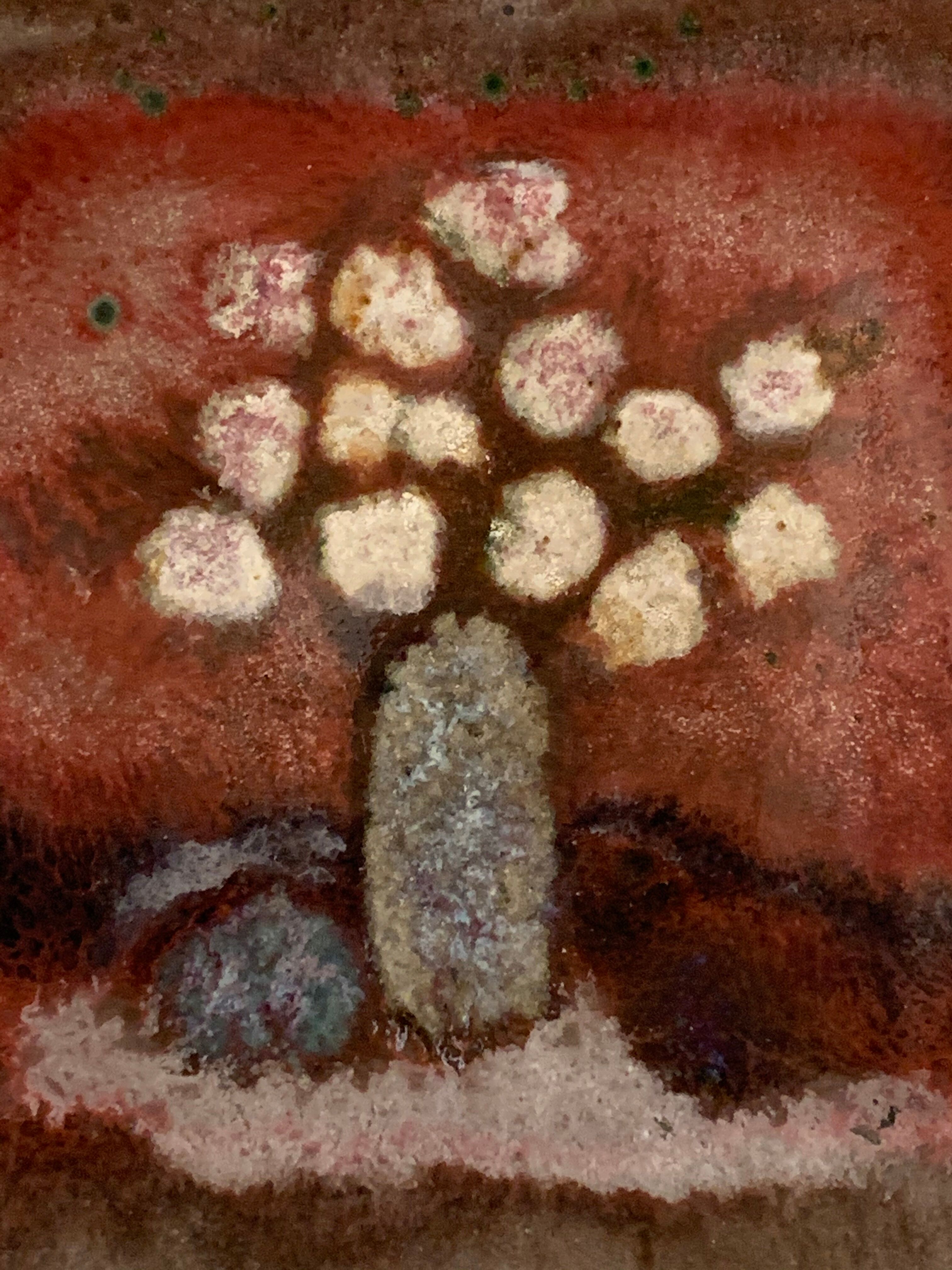 Voldemar Volkoff Vallauris polychrome enamelled sandstone dish