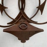 Danish mid-century brutalist metal wall sculpture and candle holder by Henrik Horst, 1960s.