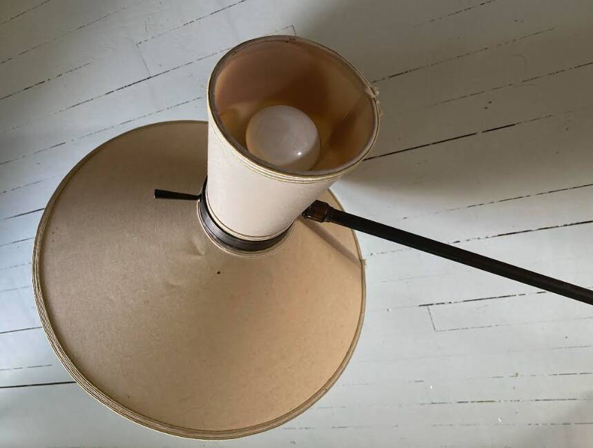 Rare pendulum wall lamp, Editions Maison Lunel, Paris, France, circa 1950