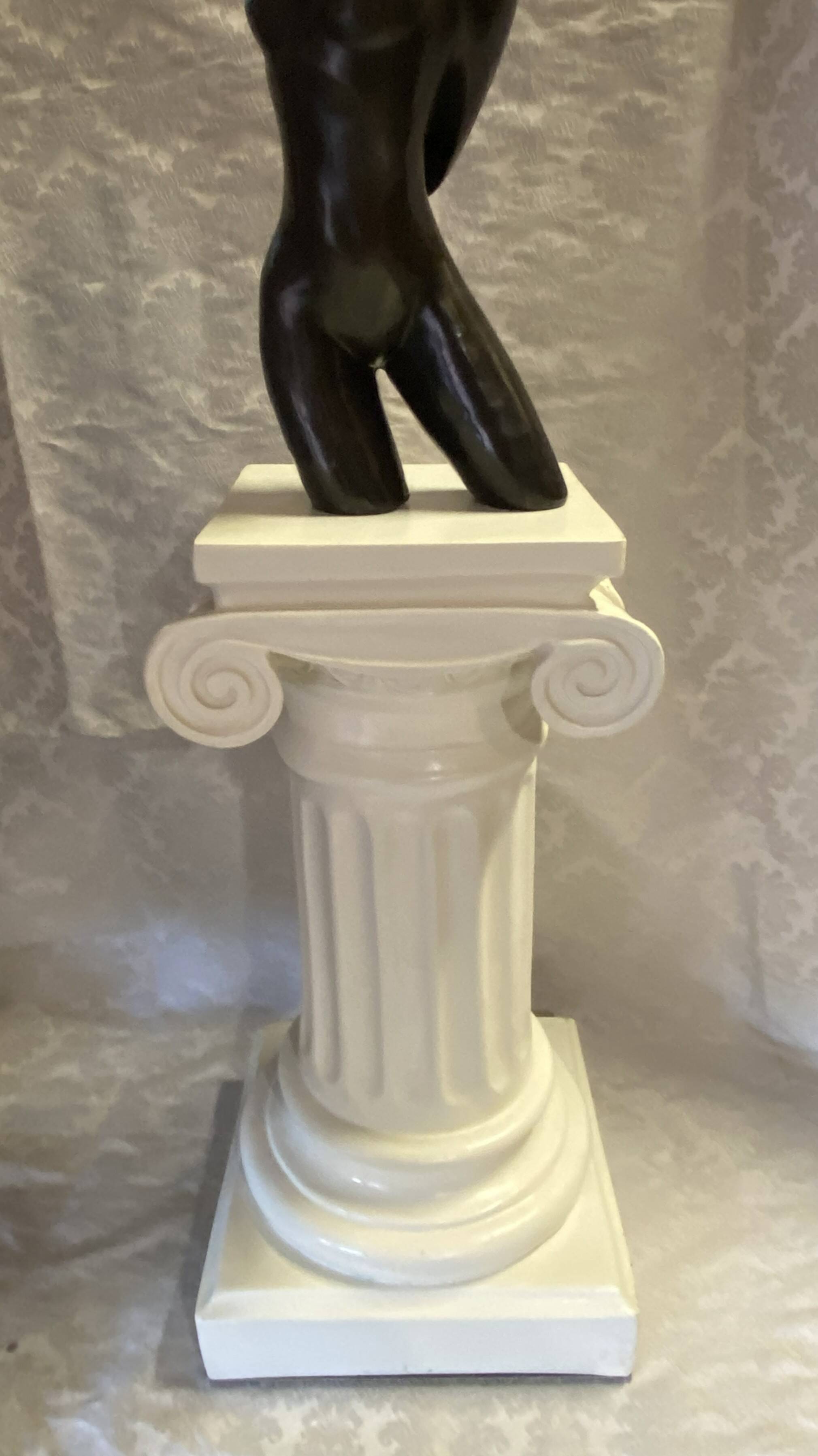 Elegant Pedestal Column in Hardened Plaster with Ionic Volute Capital