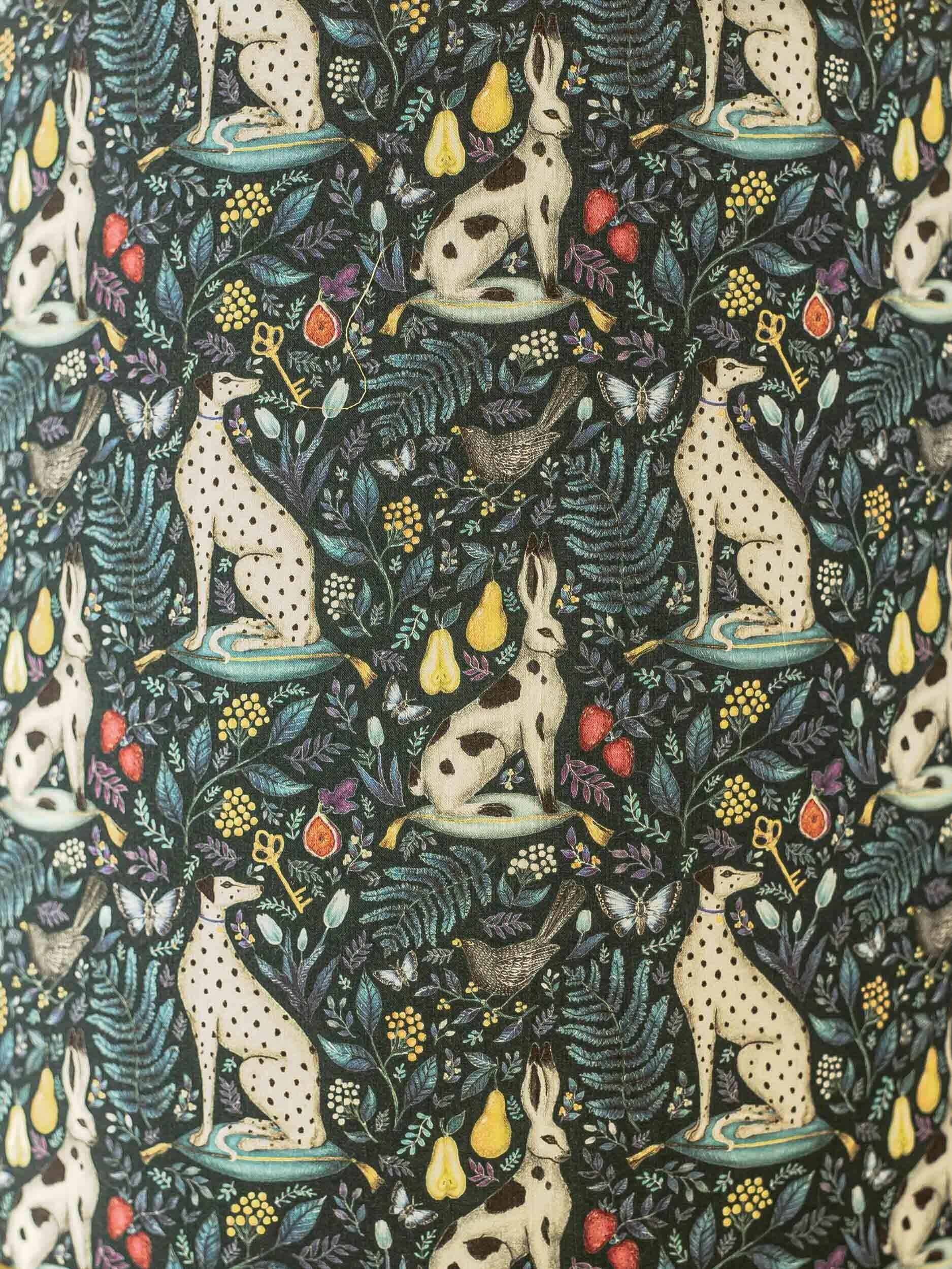 Royal Delft white ceramic table lamp with Liberty London shade, 1930s.