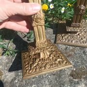 Financial-style candle holders in gilded bronze